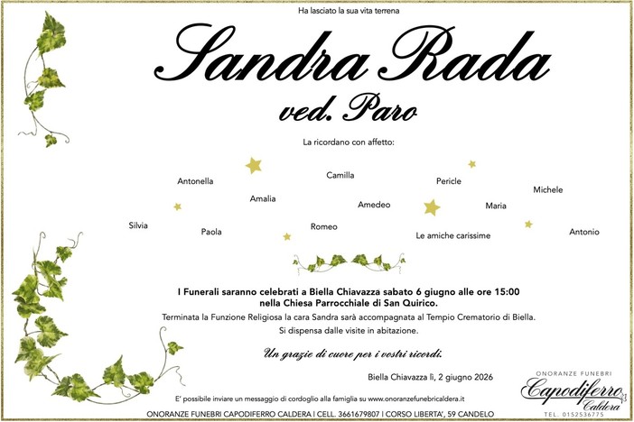 Sandra Rada, ved. Paro