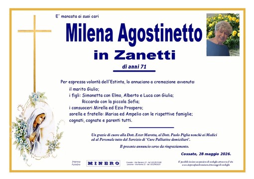 Milena Agostinetto in Zanetti Milena Agostinetto in Zanetti
