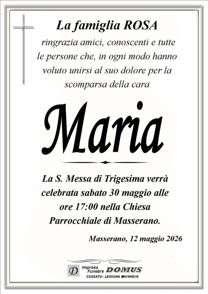 Maria Verza - Ringraziamenti
