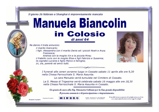 Manuela Biancolin in Colosio Manuela Biancolin in Colosio