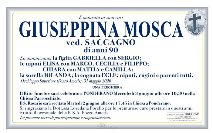 Giuseppina Mosca, Ved. Saccagno
