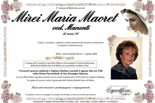 Mirei Maria Maoret, ved. Manenti Mirei Maria Maoret, ved. Manenti