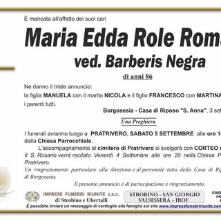 Maria Edda Role Romano, ved. Barberis Negra