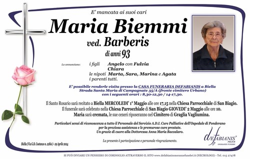Maria Biemmi ved. Barberis Maria Biemmi ved. Barberis