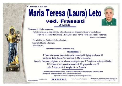 Maria Teresa (Laura) Leto, ved. Frassati Maria Teresa (Laura) Leto, ved. Frassati