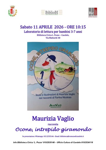 A Candelo un laboratorio di lettura per i più piccoli: arriva “Ocone, intrepido giramondo”