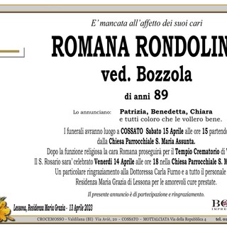 Romana Rondolino, ved. Bozzola