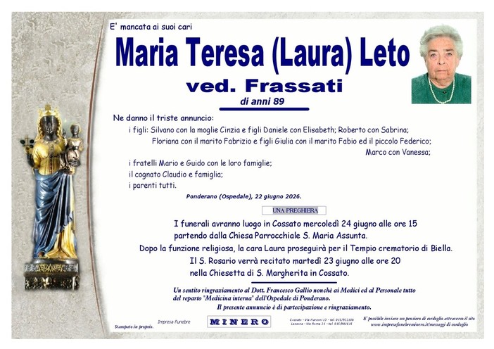 Maria Teresa (Laura) Leto, ved. Frassati