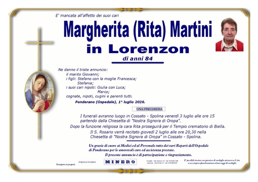 Margherita (Rita) Martini in Lorenzon Margherita (Rita) Martini in Lorenzon