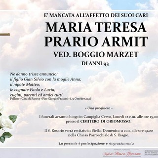 Maria Teresa Prario Armit, ved. Boggio Marzet Maria Teresa Prario Armit, ved. Boggio Marzet