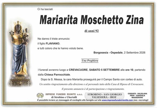 Mariarita Moschetto Zina Mariarita Moschetto Zina
