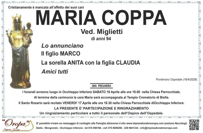 Maria Coppa, ved. Miglietti