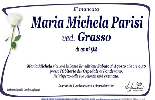 Maria Michela Parisi, ved. Grasso Maria Michela Parisi, ved. Grasso