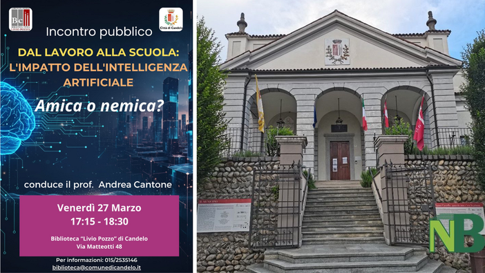 Intelligenza artificiale, scuola e famiglia: a Candelo l'incontro pubblico Intelligenza artificiale, scuola e famiglia: a Candelo l'incontro pubblico