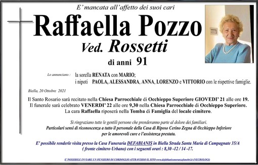 Raffaella Pozzo, ved. Rossetti