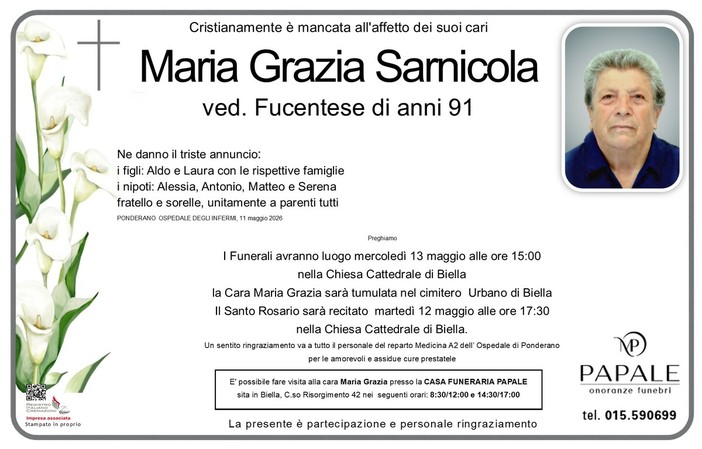 Maria Grazia Sarnicola, Ved. Fucentese