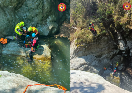 Dal Nord-ovest, canyonista ferito a Caprie (TO): recuperato con l'elisoccorso