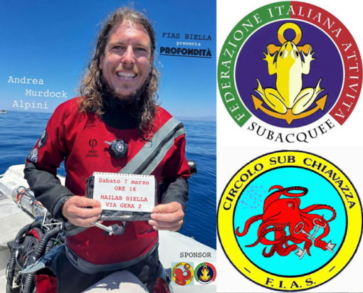 Il Circolo Sub Chiavazza porta a Biella Andrea Murdock Alpini