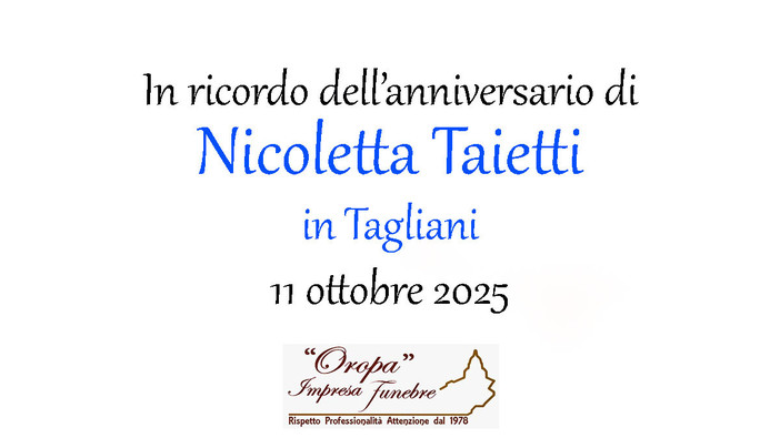 Nicoletta Taietti in Tagliani - Anniversario