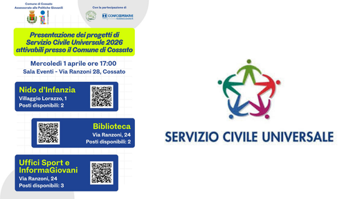 Cossato presenta il Servizio Civile Universale 2026: tutti i progetti in corso Cossato presenta il Servizio Civile Universale 2026: tutti i progetti in corso