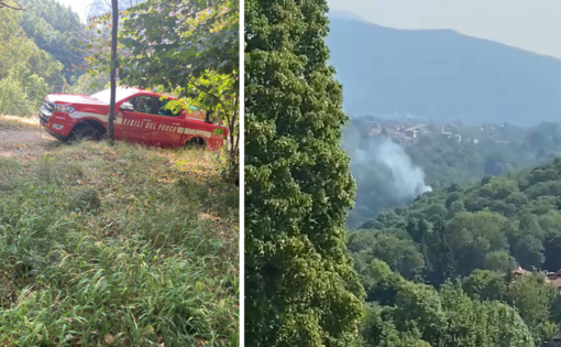 Incendio a Pralungo: AIB e Vigili del Fuoco in azione Incendio a Pralungo: AIB e Vigili del Fuoco in azione