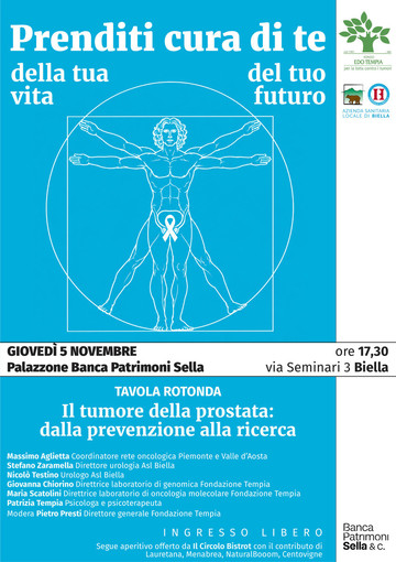 Biella, la salute degli uomini in una tavola rotonda con Fondo Edo Tempia e ASL Biella, la salute degli uomini in una tavola rotonda con Fondo Edo Tempia e ASL