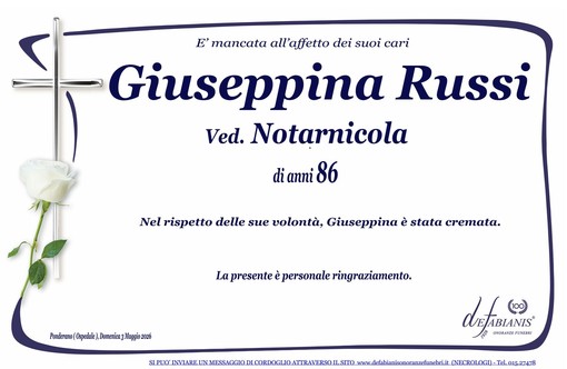 Giuseppina Russi. Ved. Notarnicola