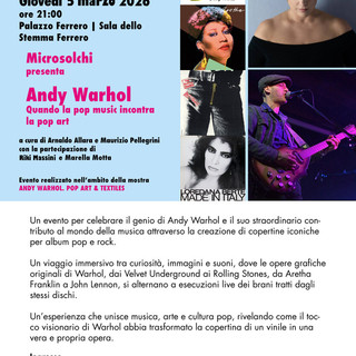 A Biella Andy Warhol: serata a Palazzo Ferrero, tra pop art e pop music