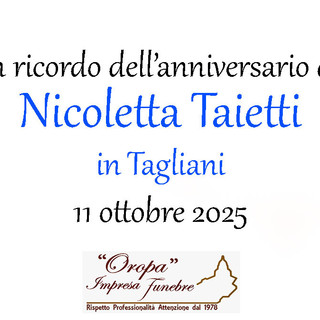 Nicoletta Taietti in Tagliani - Anniversario Nicoletta Taietti in Tagliani - Anniversario