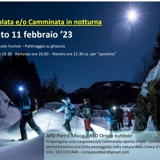 Oropa, domani la Ciaspolata Notturna - Foto A.S.D. Oropa Outdoor