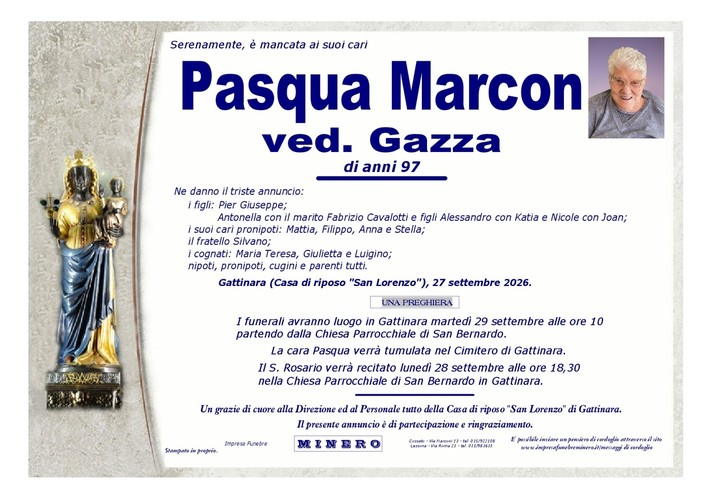 Pasqua Marcon, ved. Gazza