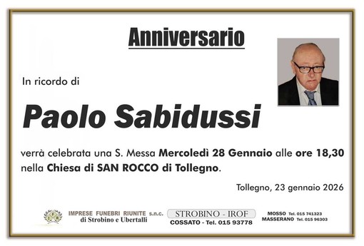 Paolo Sabidussi - Anniversario Paolo Sabidussi - Anniversario