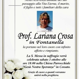 Prof. Lariana Crosa in Fontanella - Anniversario