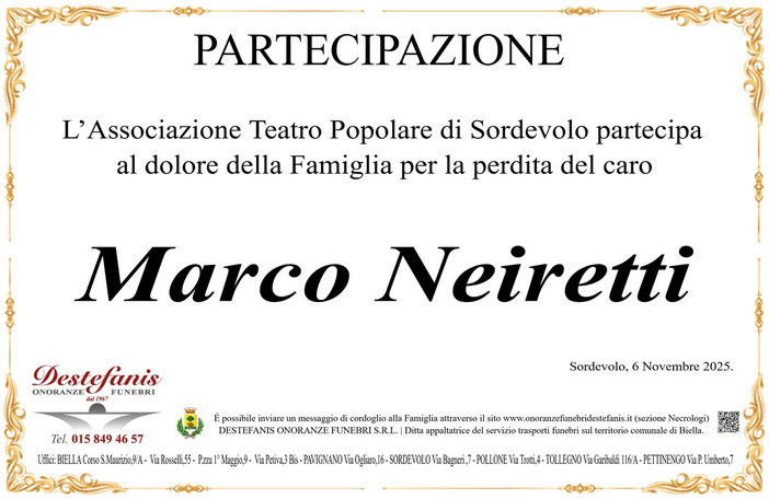 Marco Neiretti - Partecipazione