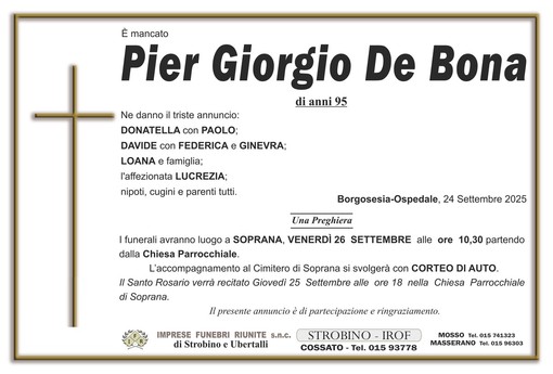 Pier Giorgio De Bona Pier Giorgio De Bona