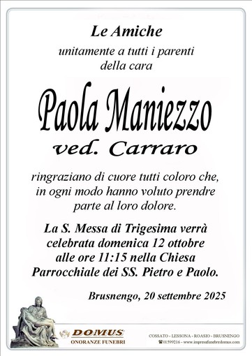 Paola Maniezzo, ved. Carraro