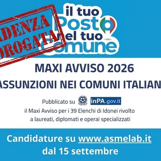 Maxi avviso ASMEL 2026, boom di candidature: prorogata la scadenza al 15 ottobre