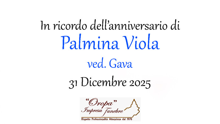 Palmina Viola, ved. Gava - Anniversario