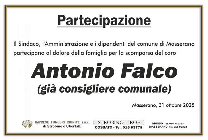 Antonio Falco, partecipazione