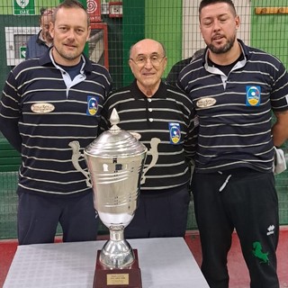 Manolino, Ponzo, Negrini di Piatto Sport vincitori a Chieri - Foto Federbocce