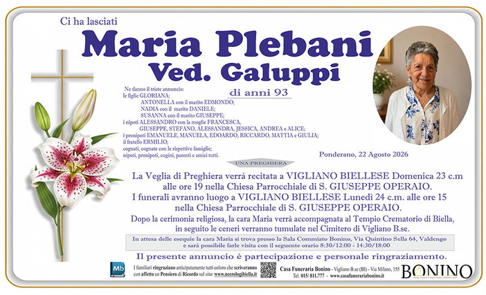 Maria Plebani, ved. Galuppi