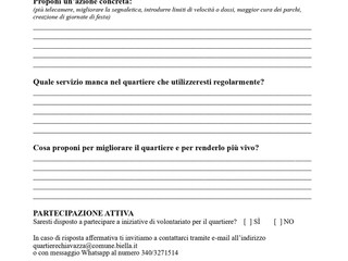 Biella, a Chiavazza il questionario per migliorare il quartiere Biella, a Chiavazza il questionario per migliorare il quartiere