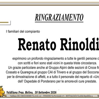 Renato Rinoldi - Ringraziamento