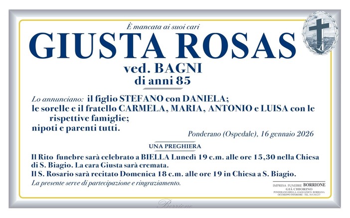 Giusta Rosas, ved. Bagni