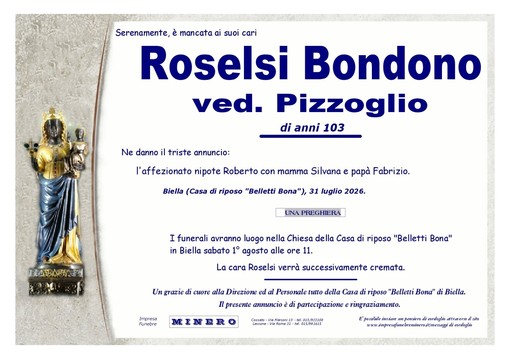 Roselsi Bondono, ved. Pizzoglio Roselsi Bondono, ved. Pizzoglio
