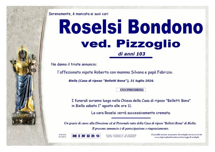 Roselsi Bondono, ved. Pizzoglio