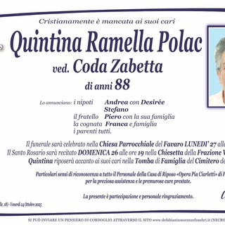 Quintina Ramella Polac ved. Coda Zabetta Quintina Ramella Polac ved. Coda Zabetta