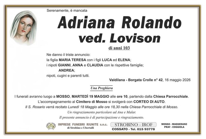 Adriana Rolando, ved. Lovison