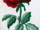 Rosa, ricamo “Bandera”, opera delle Donne del filet di “Su Nuraghe”.