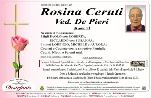Rosina Ceruti, ved. De Pieri